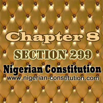 section 299 of the constitution nigeria