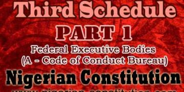 Schedule 3 Part 1 Federal Executive Bodies A