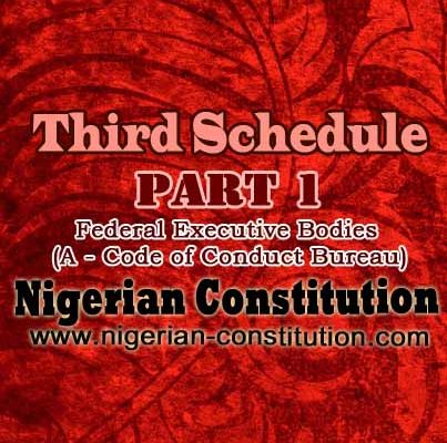 Schedule 3 Part 1 Federal Executive Bodies A