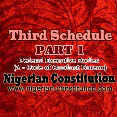 Schedule 3 Part 1 Federal Executive Bodies A