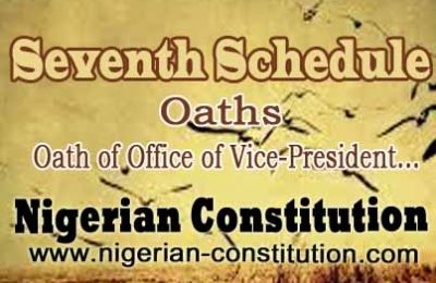 Schedule 7 Oath Of Office Of Vice-President